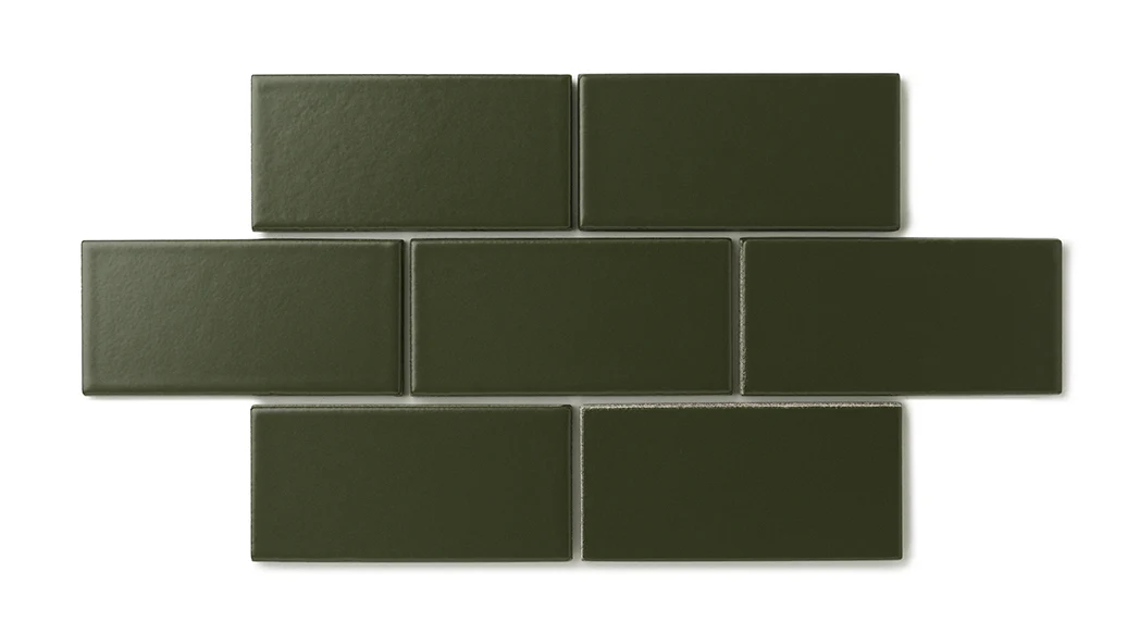 3x3 Straight Set Sheeted Natural Press Ceramic Mosaic Tile in Green Apatite Matte - Storm Tile LLC