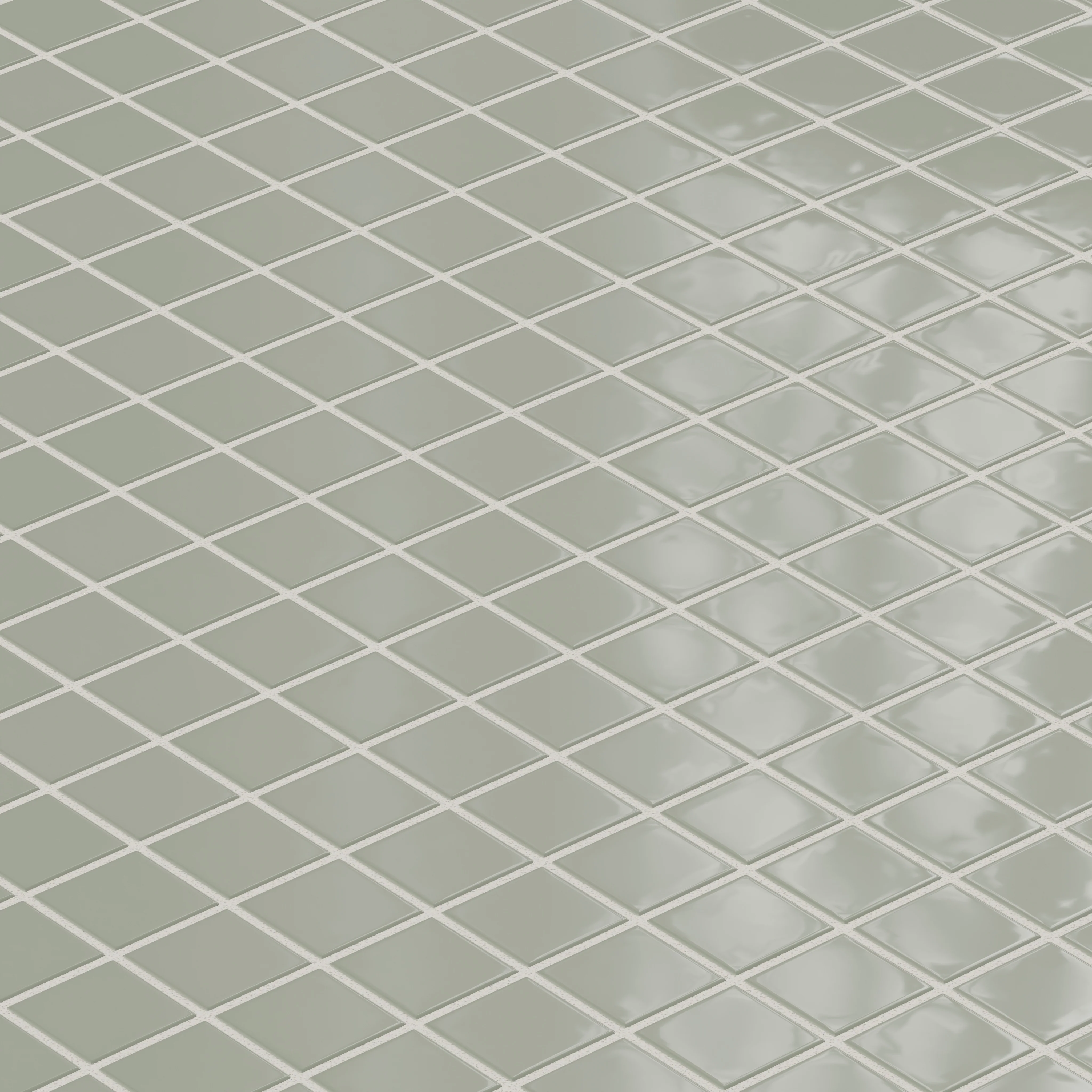 2x2 Straight Set Sheeted Natural Press Ceramic Mosaic Tile in Terre Verte Gloss - Storm Tile LLC