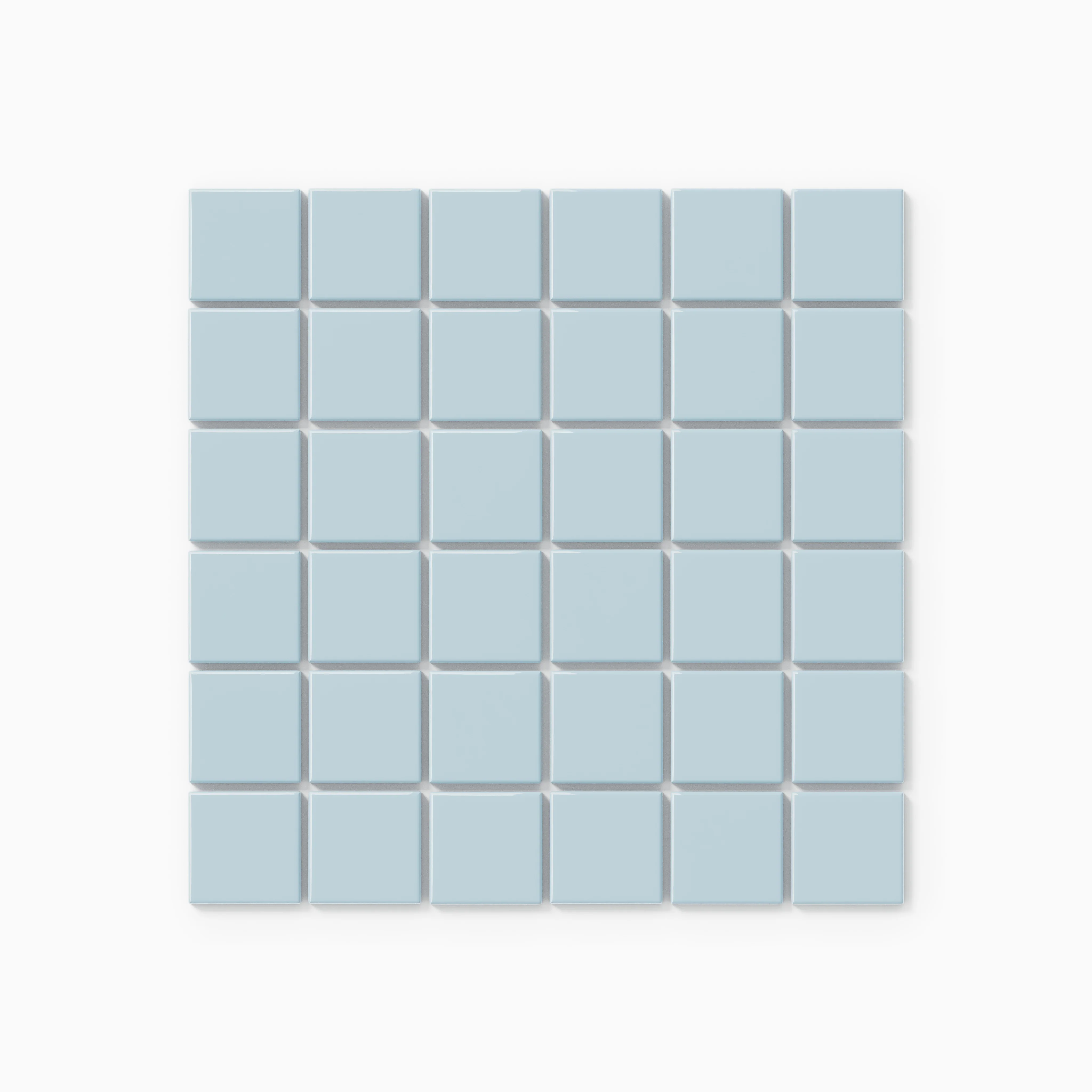 2x2 Straight Set Sheeted Natural Press Ceramic Mosaic Tile in Egyptian Blue Gloss - Storm Tile LLC