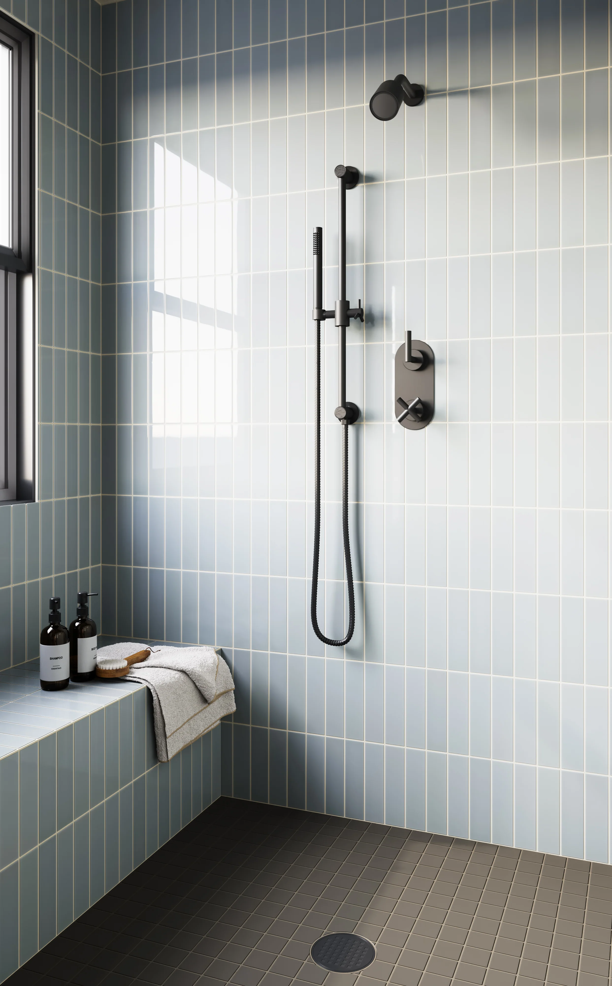 2x2 Straight Set Sheeted Natural Press Ceramic Mosaic Tile in Timberline Matte - Storm Tile LLC